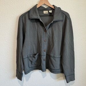 VTG L.L.Bean Women's Medium‎ Green Button Down Cardigan Sweater Gorpcore Casual